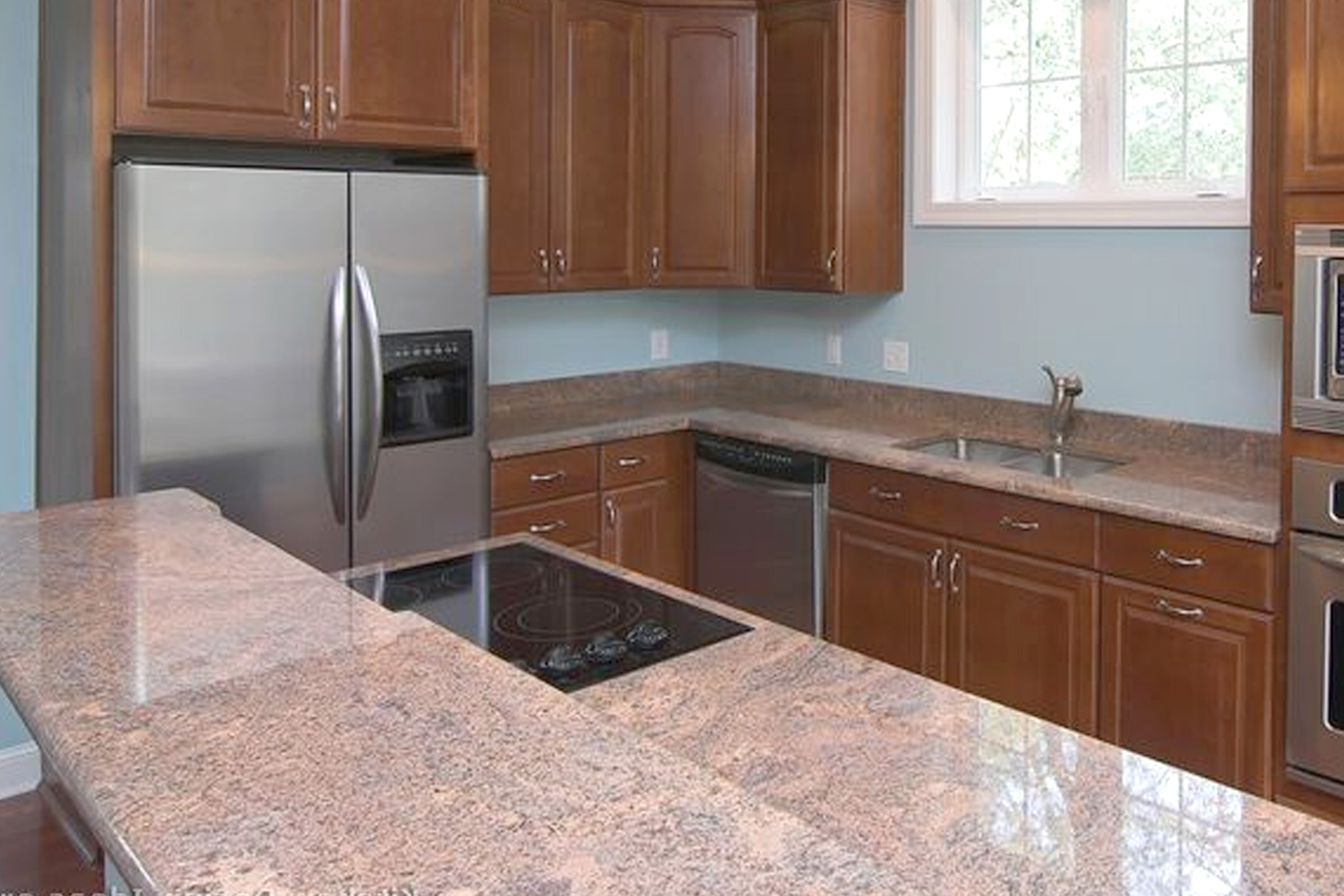 xili red granite kitchen design